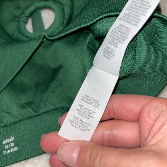 Aerie Seamless Ring Plunge Bralette Green XL NWT - Picture 4 of 4